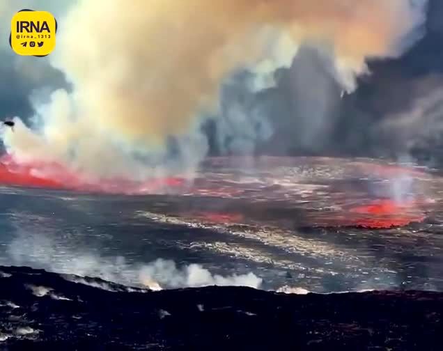 لحظه هولناک فوران یک آتشفشان در هاوایی 