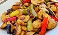طرز تهیه خوراک قارچ و بادمجان