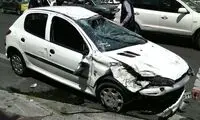 چپ شدن پژو ۲۰۶ در اتوبان زین‌الدین
