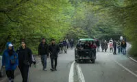 گردشگران نوروزی در پارک جنگلی النگدره