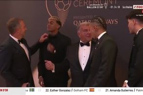 بارسایی‌ها روی فرش قرمز مراسم توپ طلا