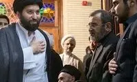 فرزند رهبری در اجتماع میدان انقلاب