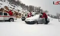 دو کودک گرفتار در برف و کولاک محور خوی-سلماس