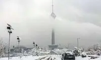 تهران برفی از نمای هتل اسپیناس پالاس 