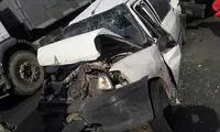 عکس له شدن پراید در یک تصادف هولناک 