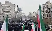 لحظه بمباران تهران همزمان با راهپیمایی قدس