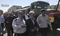 حضور نجفی در محل حادثه حريق خيابان فداييان