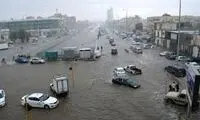 بارش شدید باران و سیل ترسناک در مدینه 
