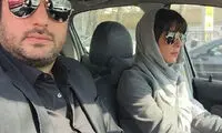 سلفی سام درخشانی با همسرش