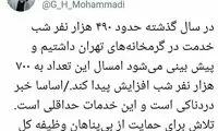 پیش‌بینی افزایش بی‌پناهان در تهران