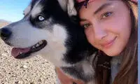 سلفی عجیب هانیه توسلی با سگ هاسکی‌اش