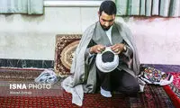 مراسم عمامه گذاری طلاب در روز عید