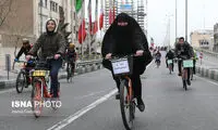 تصاویری از بانوان دوچرخه‌سوار در تهران