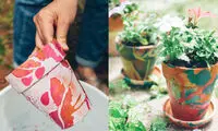 با لاک ناخن به گلدان‌هایتان رنگ و لعاب بدهید