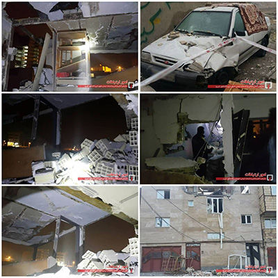 نشت و انفجار گاز شهری در شهرک بارنج تبریز