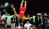 حرکت آکروباتیک کشتی‌گیر طلایی ایران