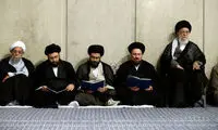 عکس: سه نوه امام در حضور رهبر انقلاب