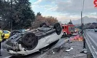 واژگونی هولناک تیگو در بزرگراه چمران