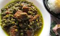 طرز تهیه خورش نخود سبز و شوید