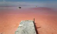 سُرخی دوباره دریاچه ارومیه در تابستان