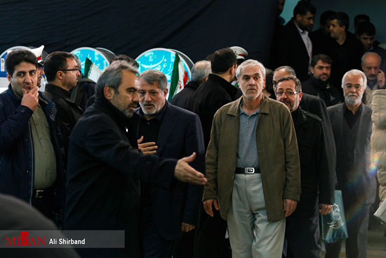 محسن هاشمی در مراسم تشییع شهدای آتش نشان