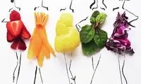 طراحی مدل لباس با مواد غذایی