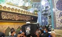 پیکر آیت‌الله صانعی در حرم حضرت معصومه(س)