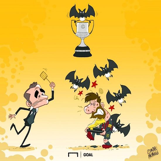 کاریکاتور: خفاش‌ها، خون بارسلونا را مکیدند