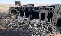 یک دستگاه تریلر در جاده مهریز در آتش سوخت