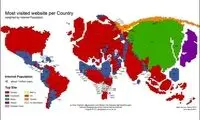 نقشه پربازدیدترین سایت‌های دنیا +عکس