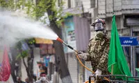 ضدعفونی کردن معابر توسط بسیج در تهران