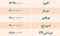 قيمت خودرو هاي وارداتي در بازار / جدول