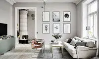دکوراسیون سفید و خاکستری به سبک اسکاندیناوی
