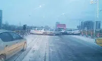 تصادف زنجیره‌ای ۳۰ خودرو در همدان