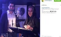 عکس: نسرین مقانلو  در حال ضبط آلبوم