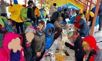 عکس یادگاری کوهنوردان با کرونا