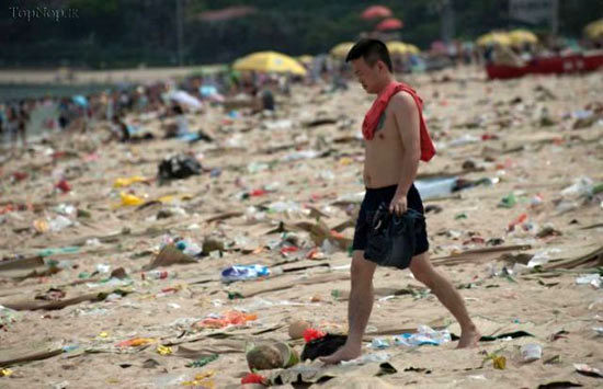 ساحلی در چین پس از 1 روز تعطیل! +عکس