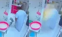  لحظه هولناک انفجار زودپز در صورت یک مرد