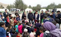 عموهای فتیله ای در جمع کودکان زلزله زده