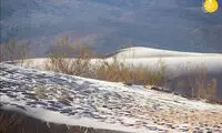 تصاویری از بارش برف در بزرگترین صحرای جهان