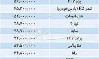 تازه‌ترین قیمت خودرو‌های داخلی در بازار