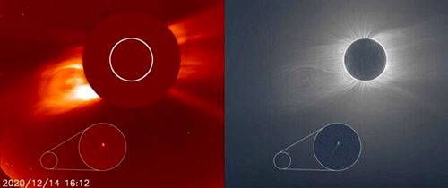 رصد یک دنباله‌دار پیش از خورشید‌گرفتگی