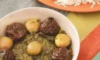 خورش آلو اسفناج، به روش گیاهخواری