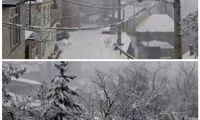 تصاویری از بارش برف سنگین در دربندسر تهران