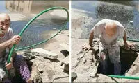 پیرمرد اهوازی مشکل فاضلاب را حل کرد!