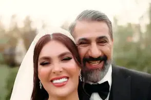 بازیگر شمعدونی و تازه عروسش در مراسم اکران سریال