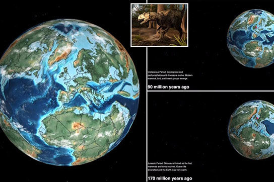 ببینید خانه شما در زمان دایناسورها کجا بوده است