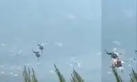لحظه هولناک برخورد دو هلیکوپتر با هم 