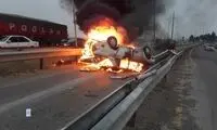 3 نفر در محور رفسنجان-کرمان در آتش سوختند