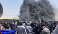 اولین تصاویر از آتش‌سوزی شدید در مرز مهران 